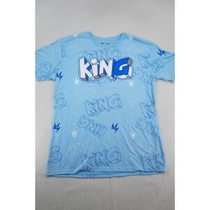 OG Hustle Shirt Mens Extra Large Blue King Graphic All Over Print Hip Hop Street